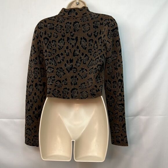 Baja East Animal Print Cropped Sweater size 2 EUC - Picture 13 of 16